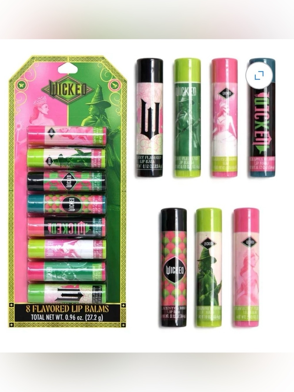 Disney  Wicked 8- Pack Flavored Lip Balm Set
